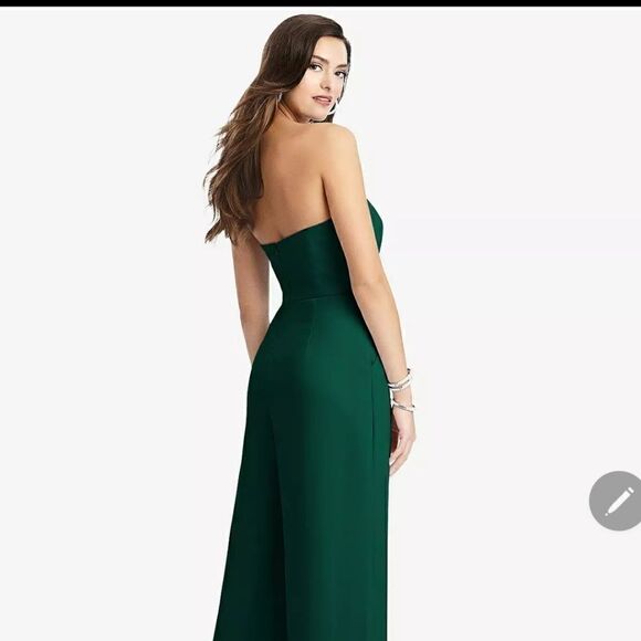 JUMPSUIT WITH POCKETS IN HUNTER GREEN by Dessy Collection - Picture 4 of 8